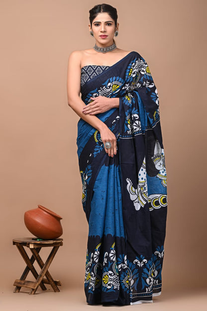 Soft MulMul Cotton Printed Saree