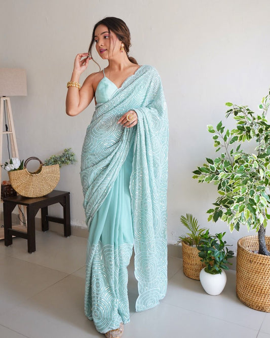 Soft Georgette Sequence Saree
