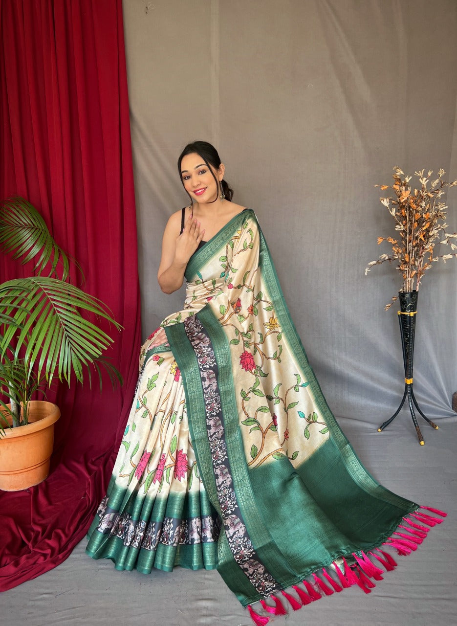 Kanchipuram Soft Digital Printed Silk Saree