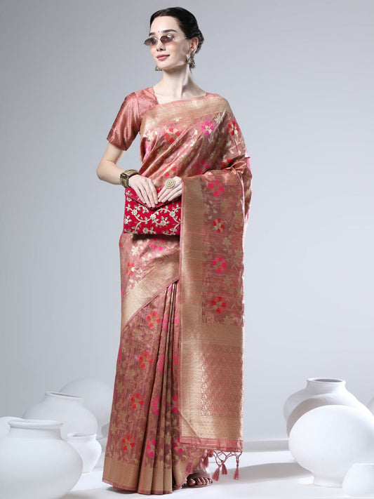 Tussar Silk Soft Jamdhani Weaving Saree