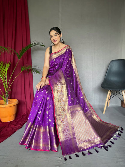 Soft Banarasi Silk Saree With Zari Weaving