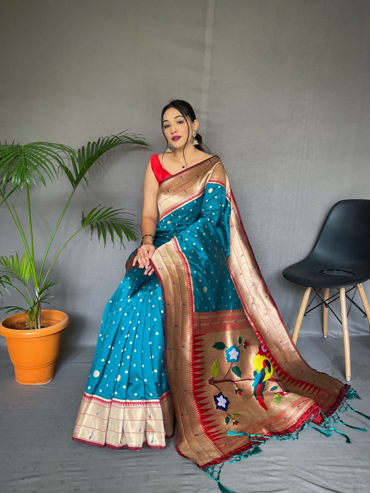 Soft Banarasi Paithani Silk Saree