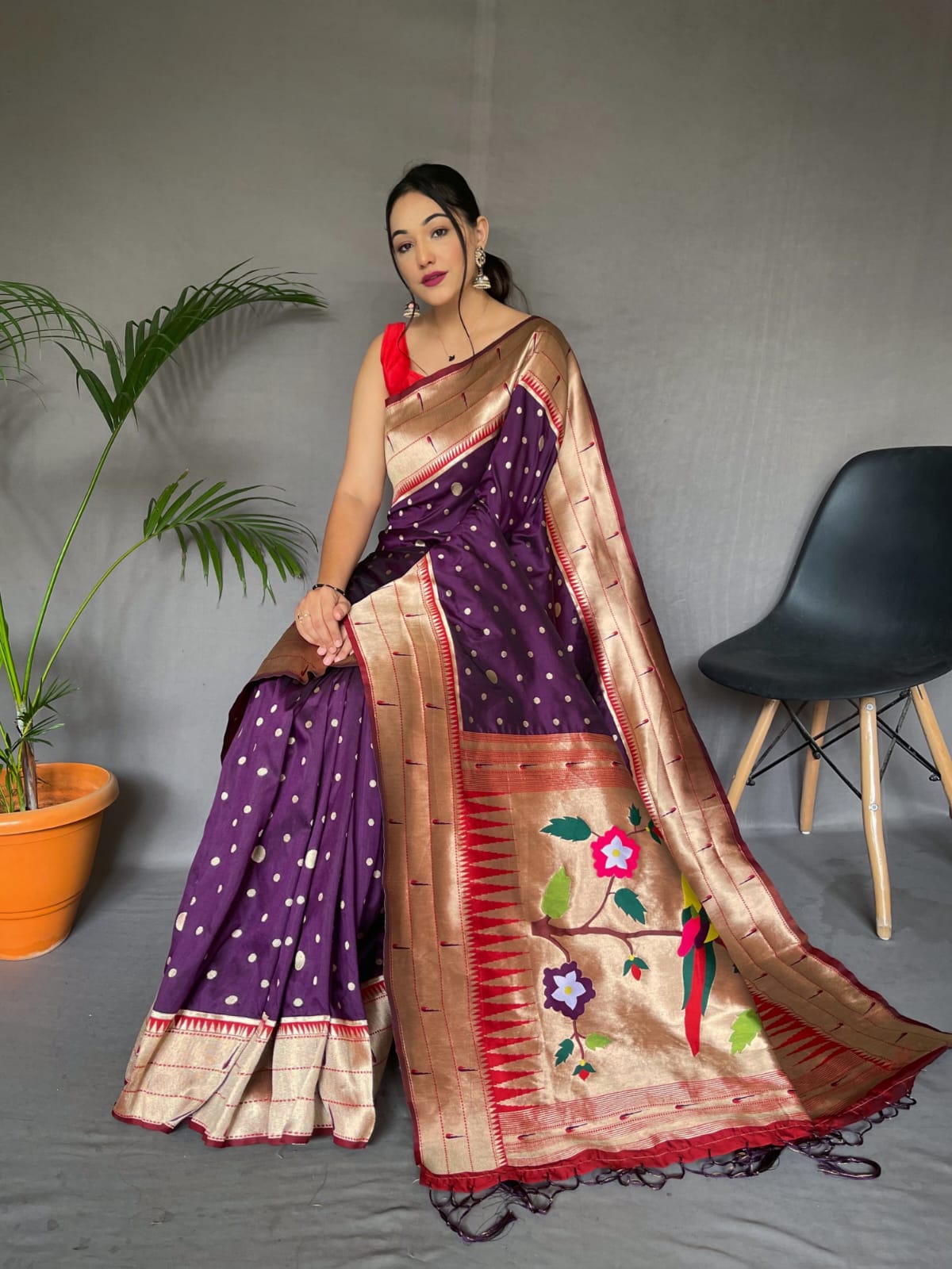 Soft Banarasi Paithani Silk Saree