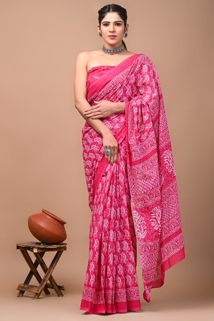 Soft Cotton Printed Saree