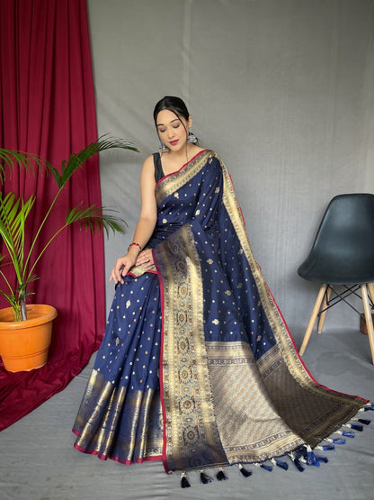 Soft Banarasi Silk Saree With Zari Weaving