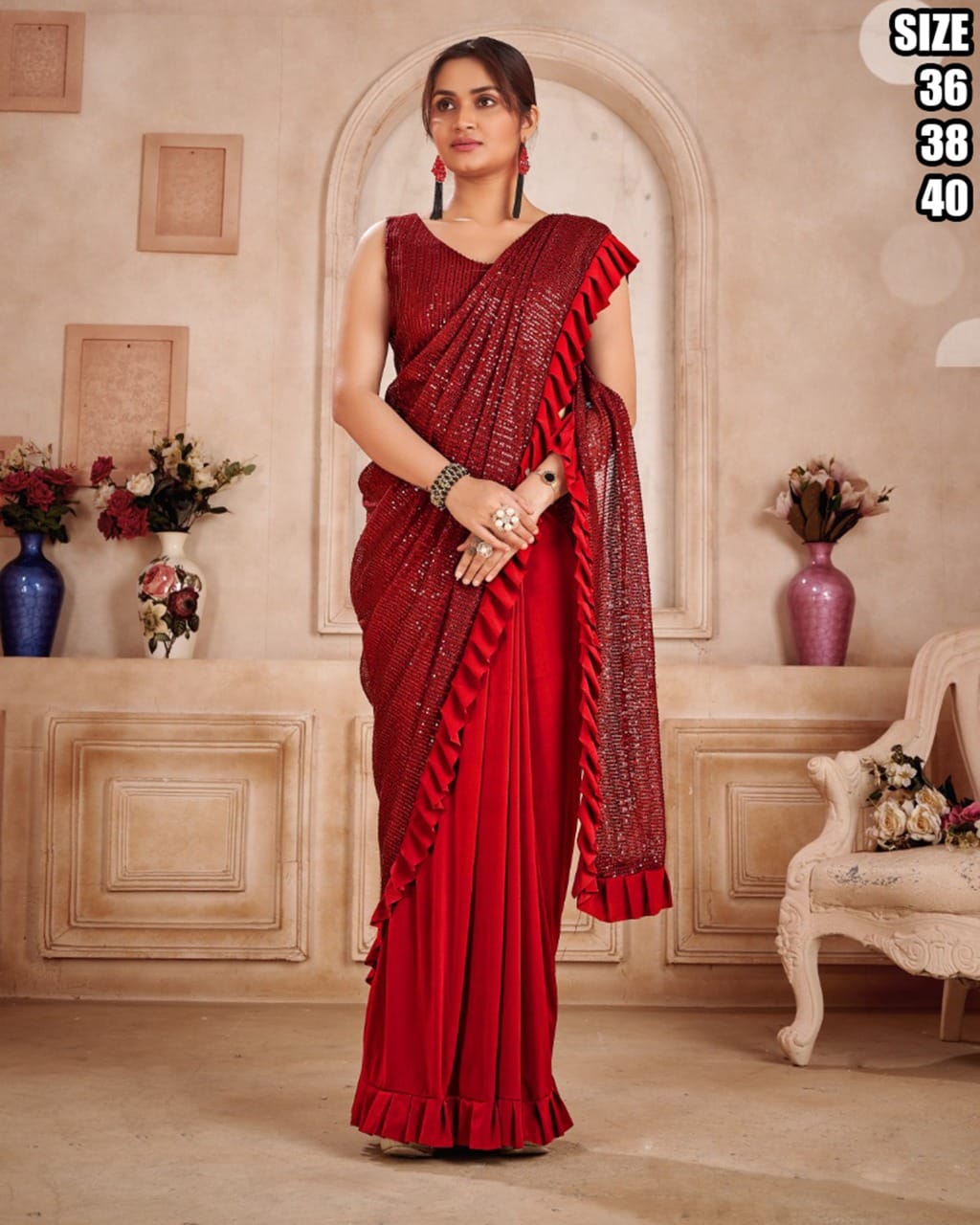 Ready to Wear Georgette Sequenced Saree