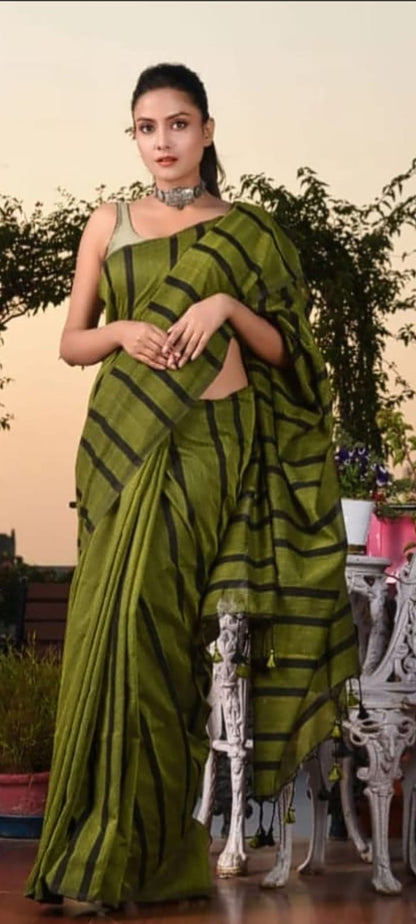 Soft Cotton Linen Sequence Saree