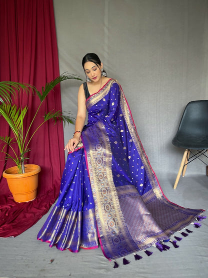 Soft Banarasi Silk Saree With Zari Weaving