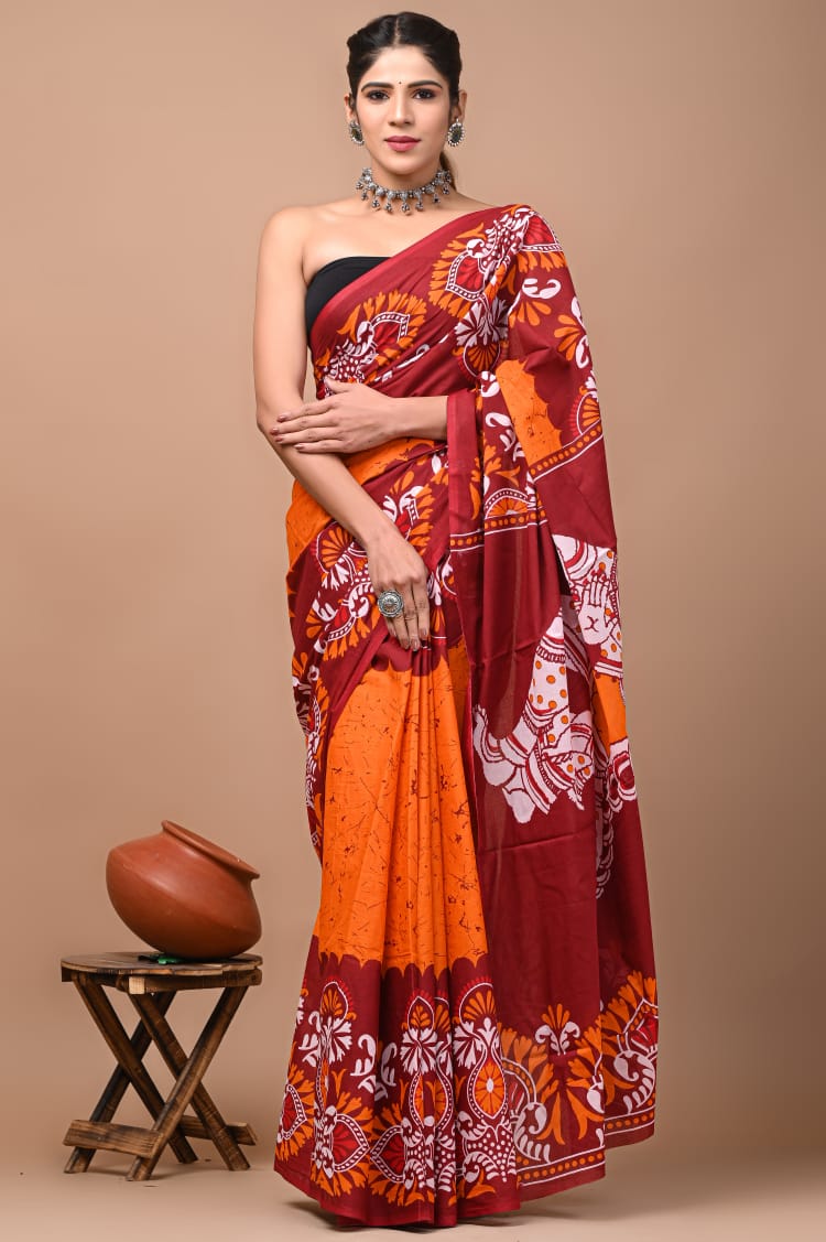 Soft MulMul Cotton Printed Saree