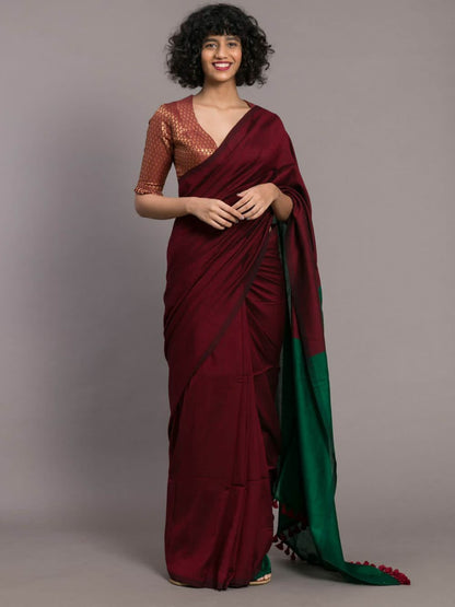 Pure Soft Plain Cotton Saree