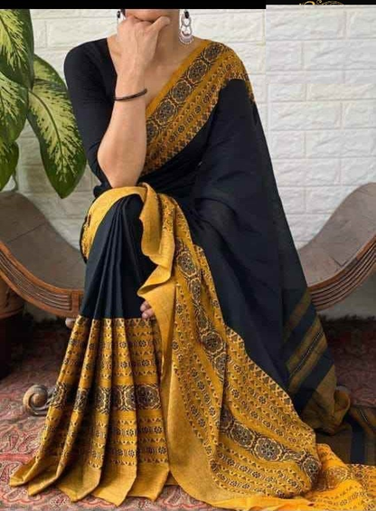 Soft Plain Body Cotton Saree