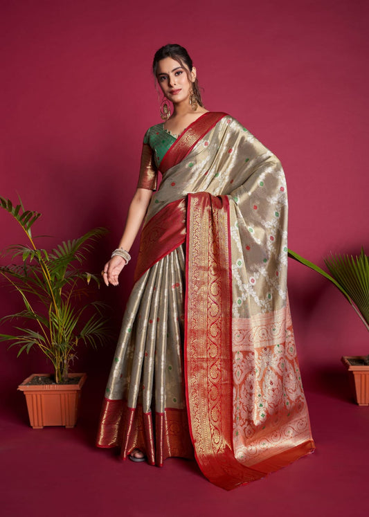 Soft Kanjivaram Silk Saree With Broad Contrast Border