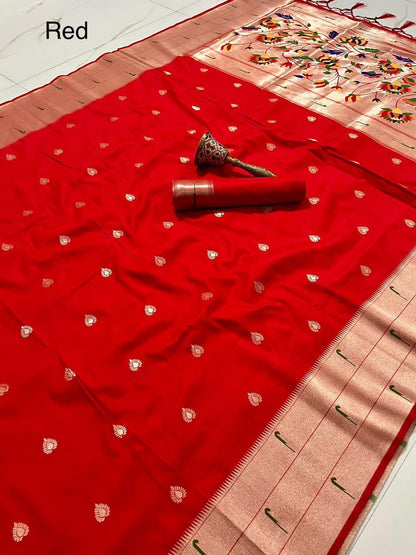 Soft Kanchivaram Paithani Silk Saree from Banaras