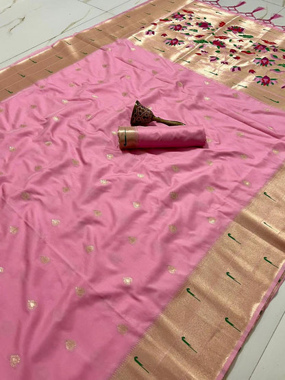 Soft Kanchivaram Paithani Silk Saree from Banaras