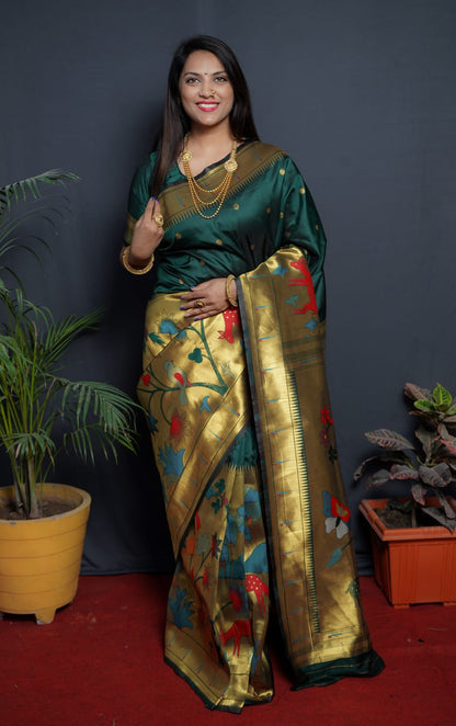 Soft Banarasi Semi Paithani Silk Saree