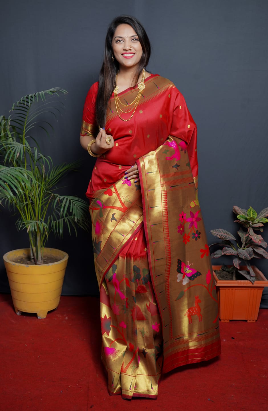 Soft Banarasi Semi Paithani Silk Saree