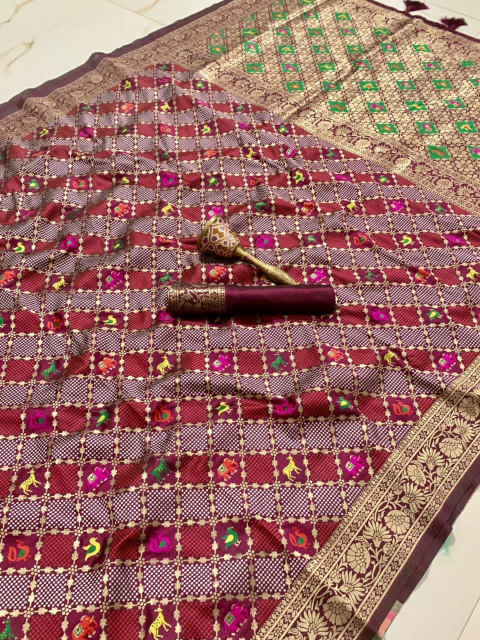 Soft Banrasi Patola Silk With Minakari Zari Work