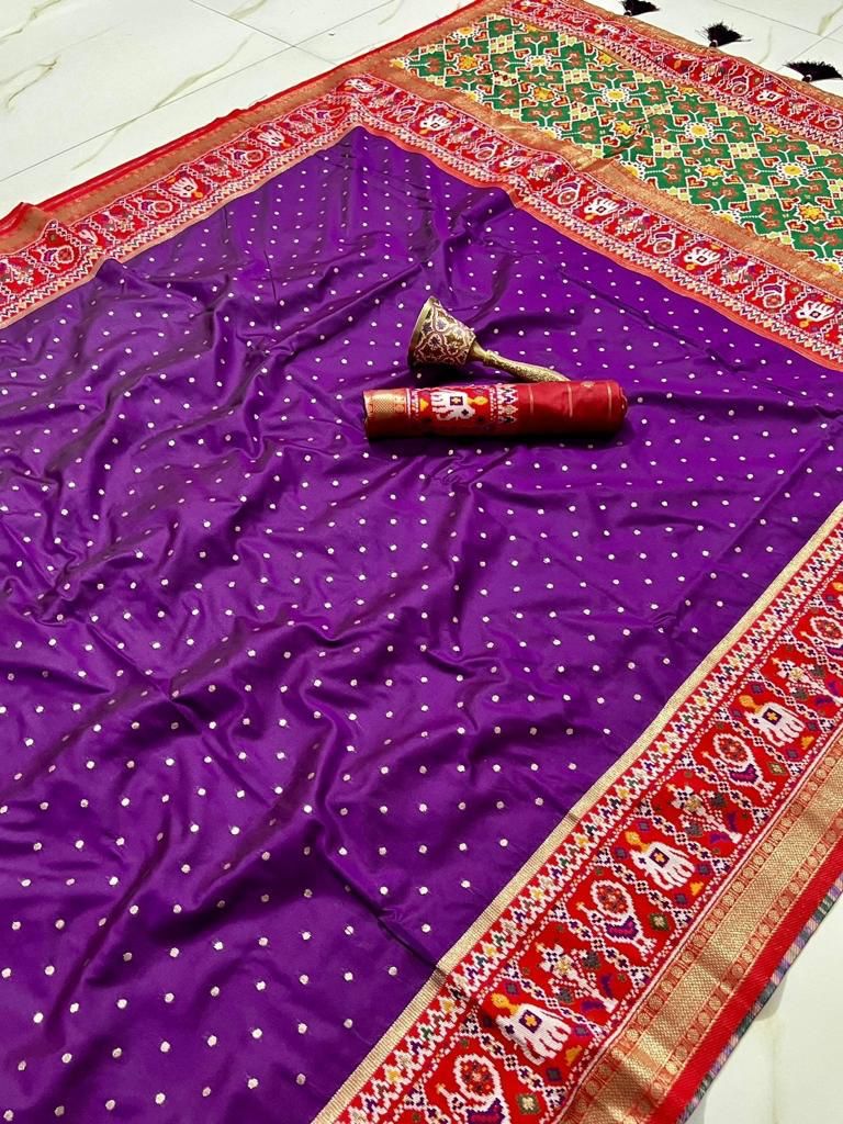 Patola Silk Original Minakari Heavy Zari Border