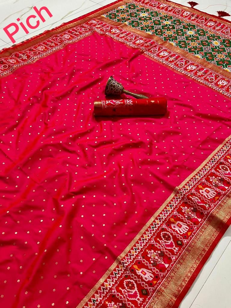 Patola Silk Original Minakari Heavy Zari Border