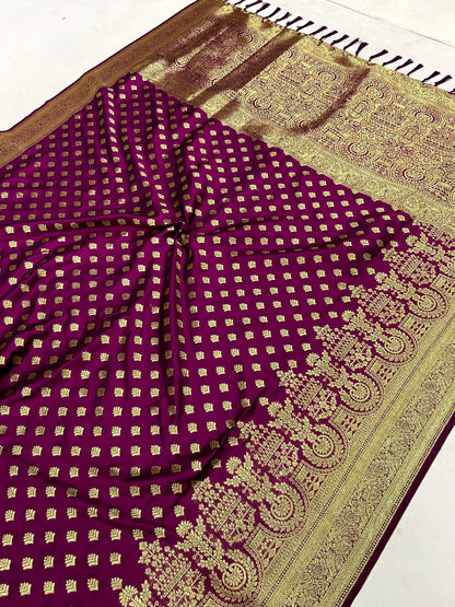 Banarasi Soft Silk Handloom Saree With Rich Elegent Gold zari Wooven