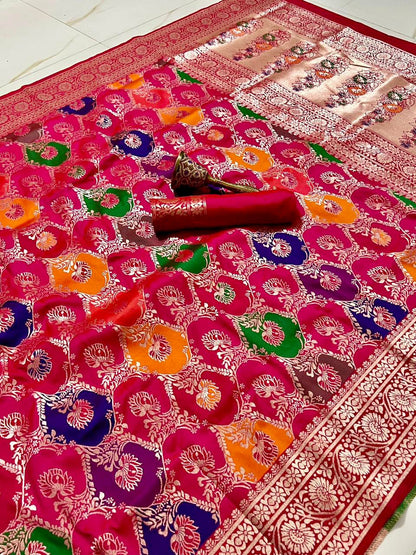 Soft Silk Saree With Minakari Zari Work