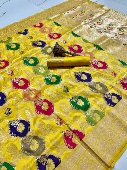 Soft Silk Saree With Minakari Zari Work