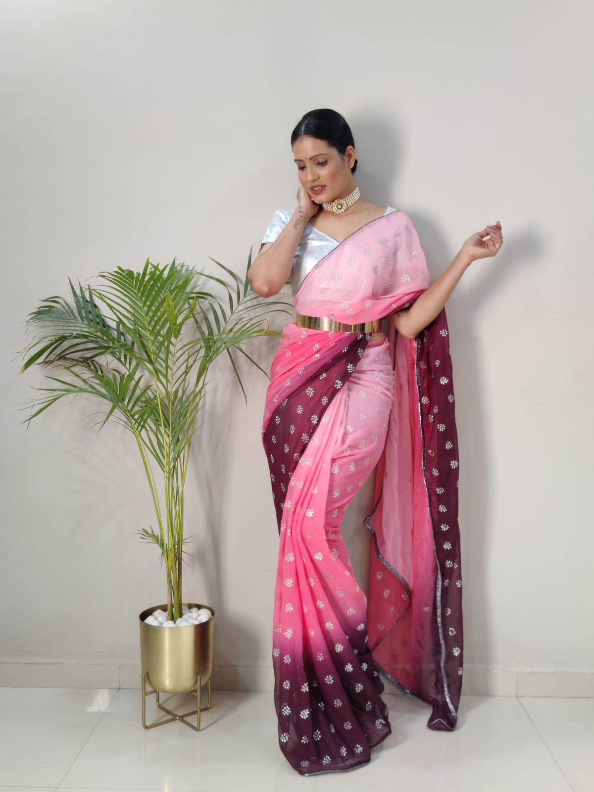 Soft Georgette Ready To Wear Saree