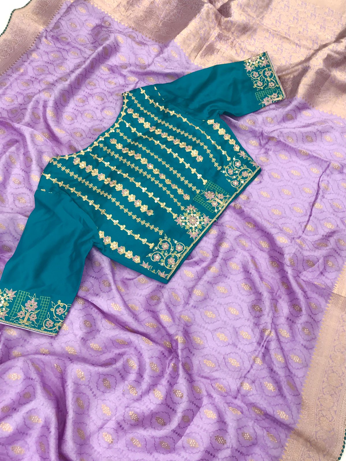 Pure Viscose Dola Silk Saree With Designer Blouse