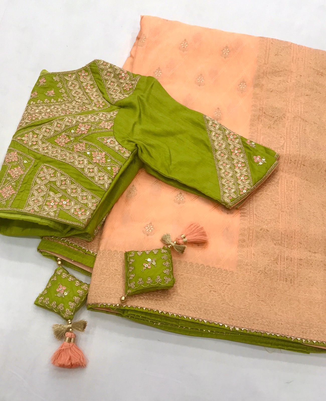 Pure Viscose Dola Silk Saree With Designer Blouse