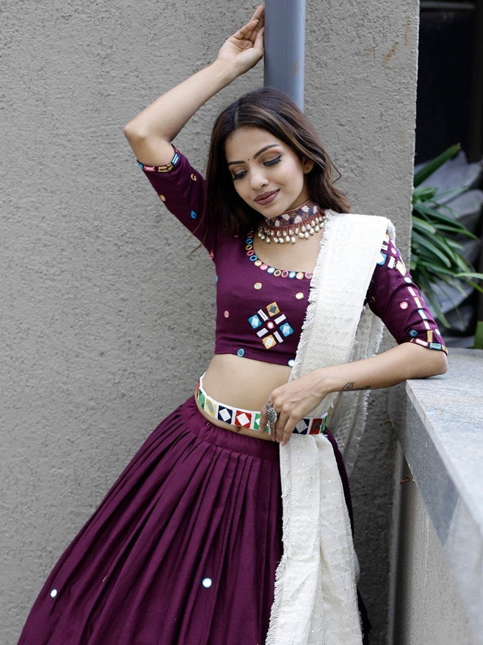 Wine Embroidered Cape Lehenga Set Design by Twinkle Hanspal at Pernia's Pop  Up Shop 2024