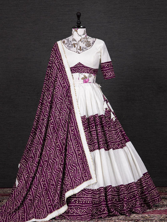 Gujarati Style Patola Silk and bandhani Printed Lehenga Choli