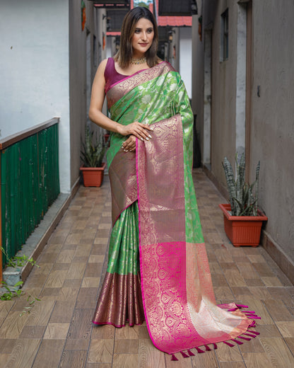 Banarasi Handloom Pattu Soft Tissue Silk Saree