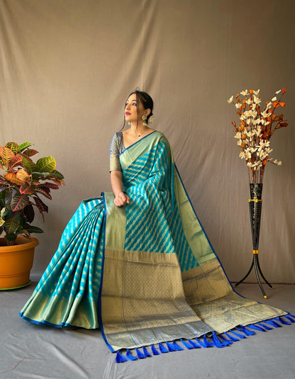 Banarasi Patola Sarees with Leheriya Gold Zari Weaves