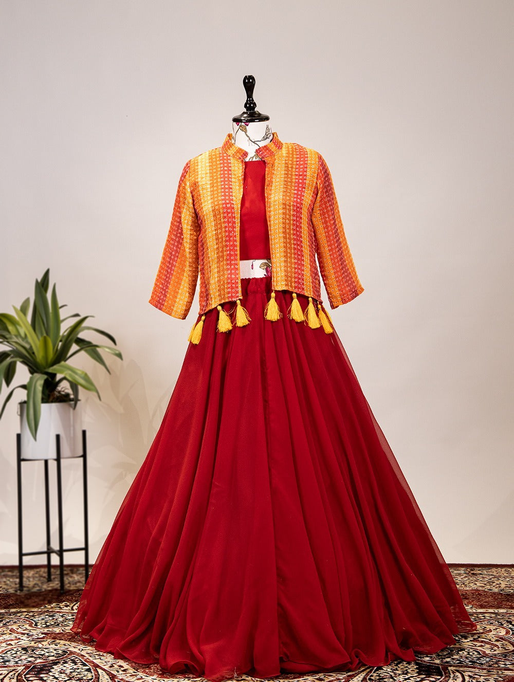 Jacket Koti Style Lengha Choli Indian Sequin Work Lehenga Chunri Skirt Top  Sari | eBay