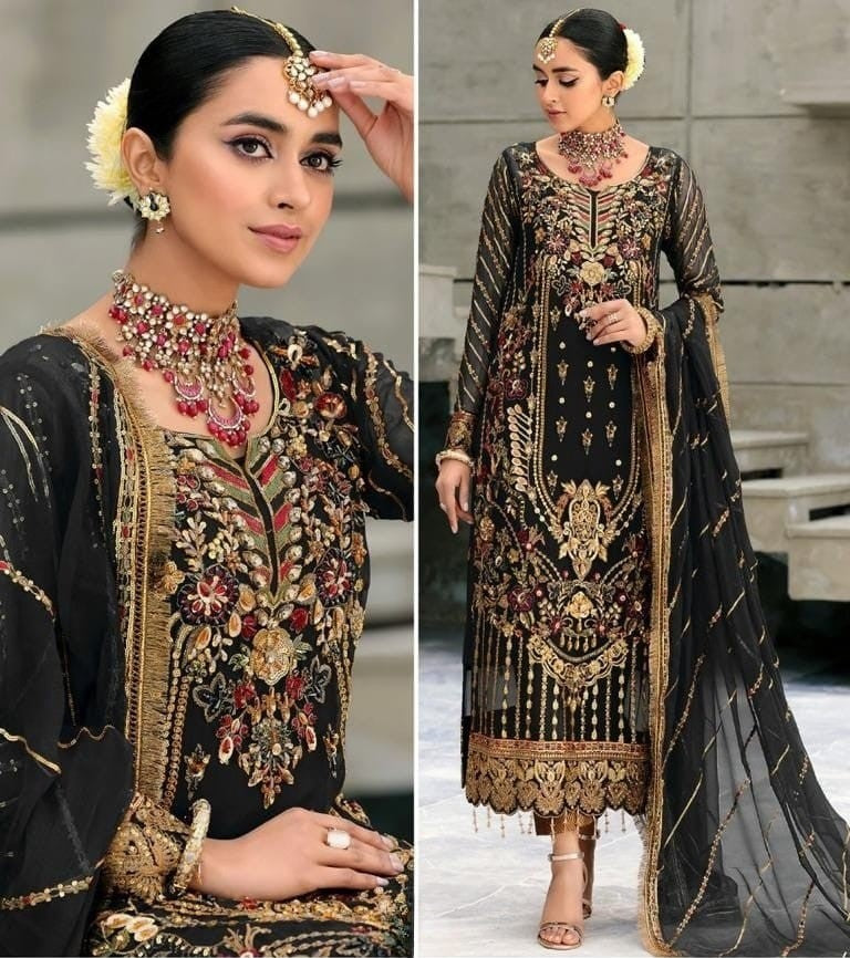 Soft Georgette Party Wear Pakistani unstitched Suit