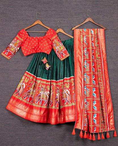 Patola Print Dola Silk Lehenga With Traditional Chaniya Choli