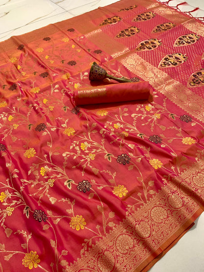 Soft Silk Banarasi Saree With Minakari Zari Work