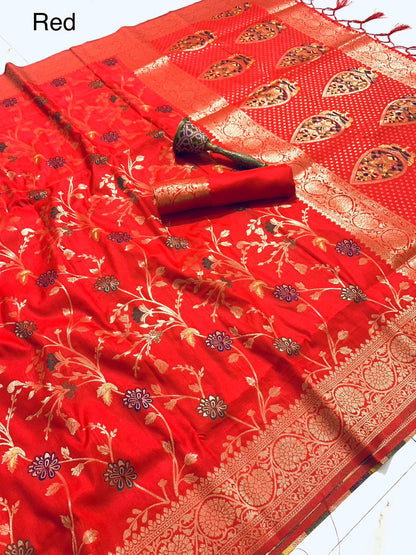 Soft Silk Banarasi Saree With Minakari Zari Work