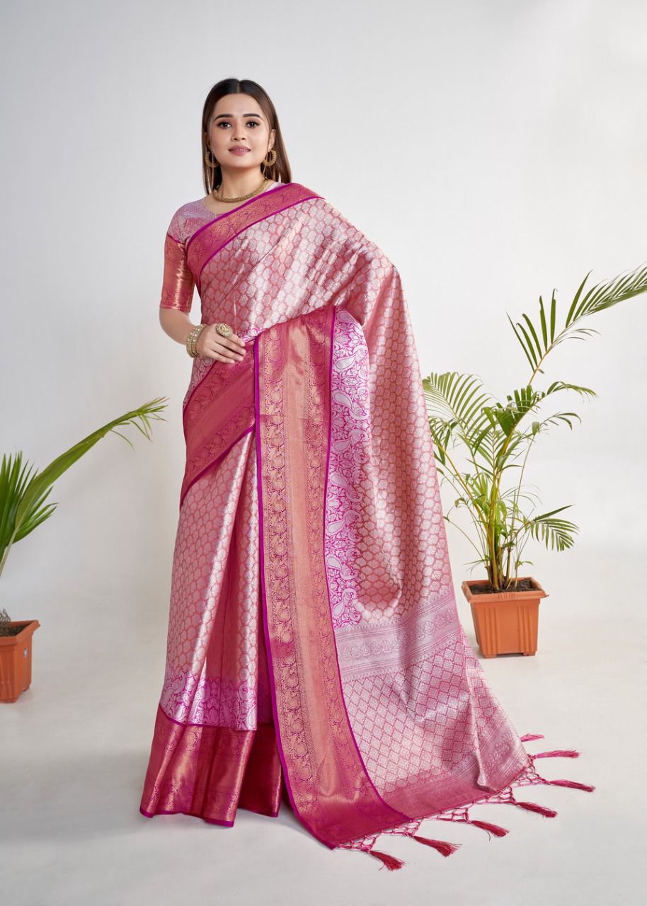 Banarasi Pure Tissue Silk Saree in Cream : SGWA12