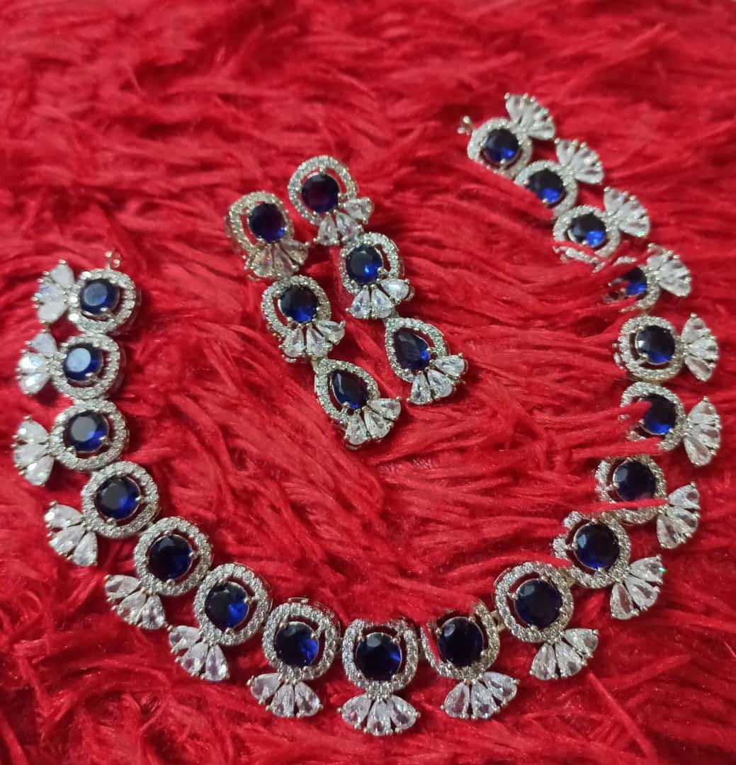 CZ Neckalce Set With Beautiful Earrings