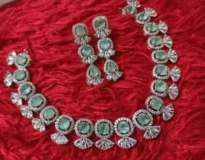 CZ Neckalce Set With Beautiful Earrings