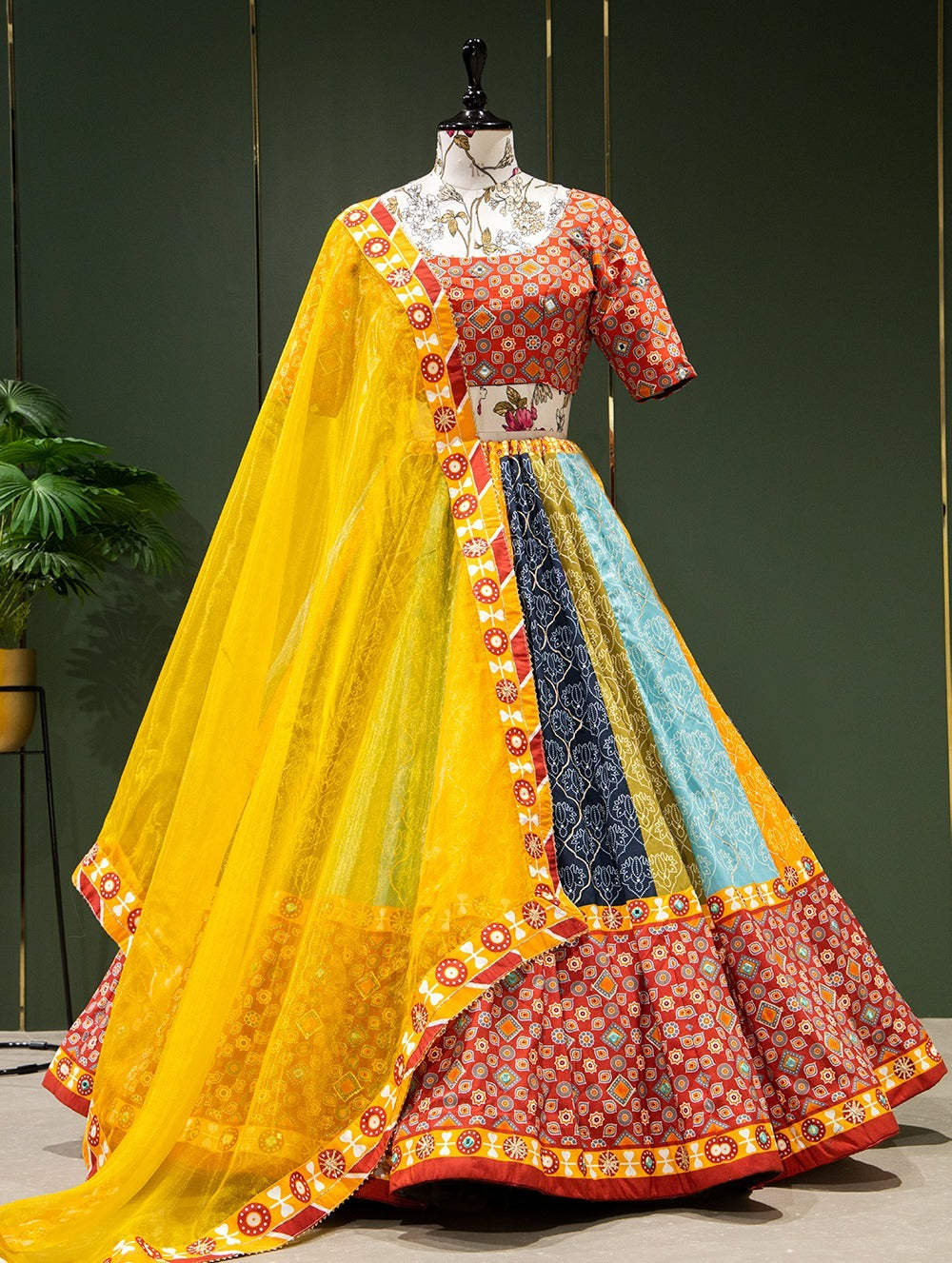 Navratri Special Butter Silk Printed Lehenga Choli With Mirror Work at  Rs.1350/Piece in surat offer by Royal Export
