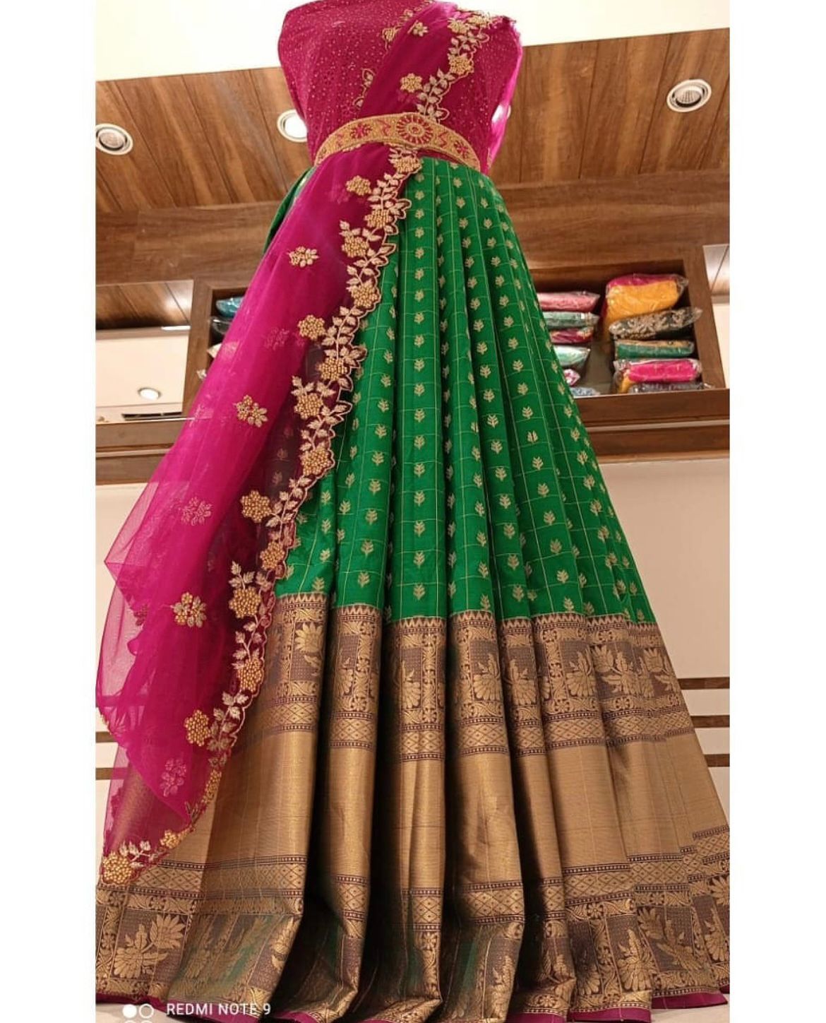 Kanjiveram Silk Zari Unstitched Lehanga With Blouse Along With Cutwork Duppta