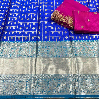 Kanjiveram Silk Zari Unstitched Lehanga With Blouse Along With Cutwork Duppta