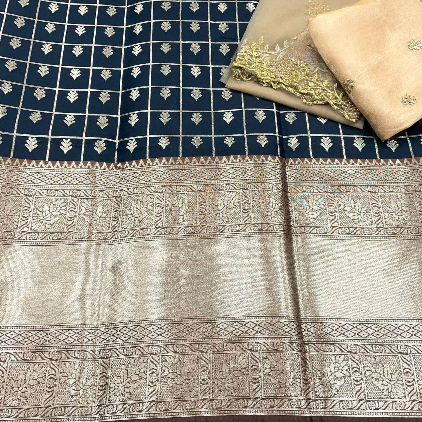 Kanjiveram Silk Zari Unstitched Lehanga With Blouse Along With Cutwork Duppta