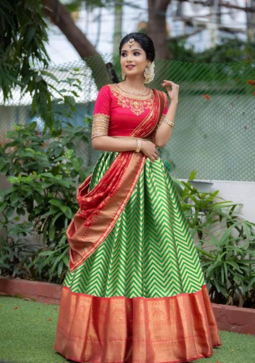 Women's Wedding Wear Kanjivaram Pure Silk Lehenga Choli Blouse With Duptta  | eBay