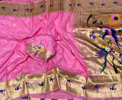 Soft Kanchivaram Paithani Silk Saree