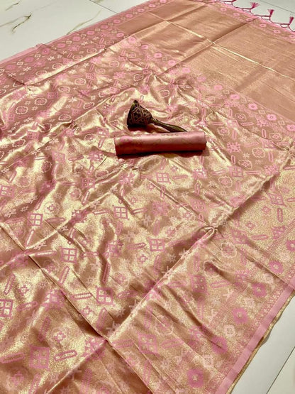 Soft Kanchivaram Paithani Silk Saree With Zari Brocket