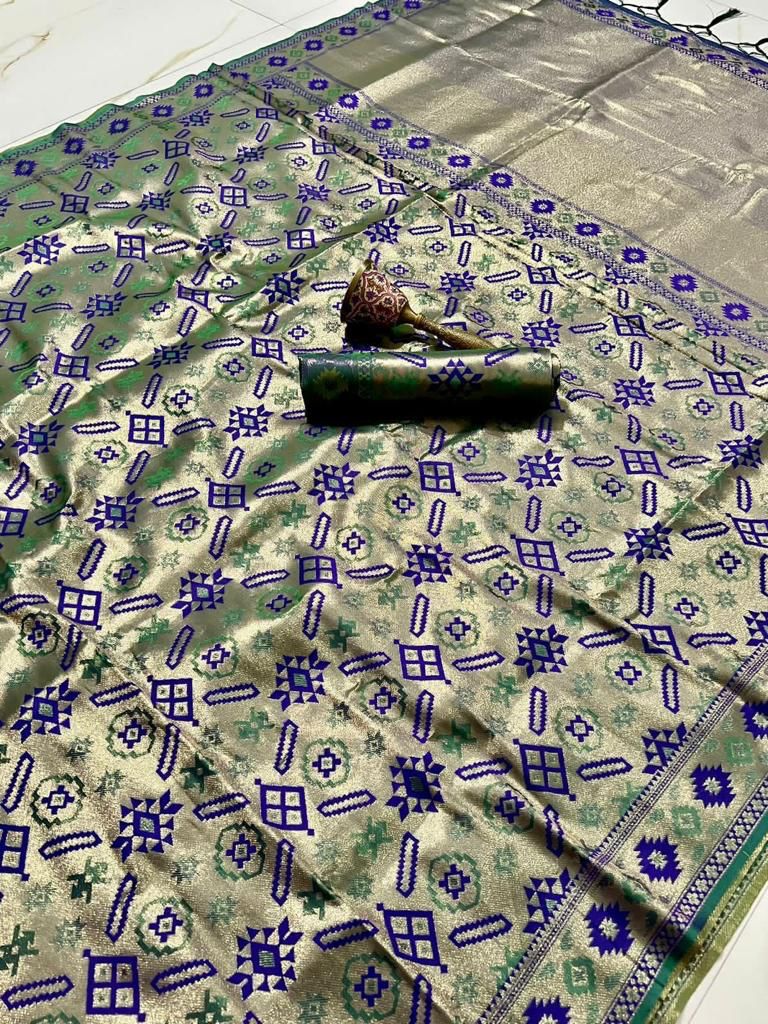 Soft Kanchivaram Paithani Silk Saree With Zari Brocket