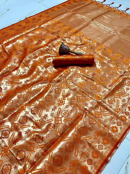 Soft Kanchivaram Paithani Silk Saree With Zari Brocket